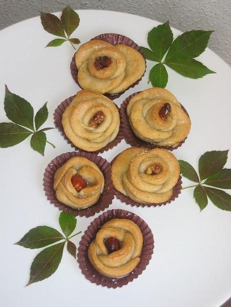 Flores fáciles con nueces Flores fáciles con nueces