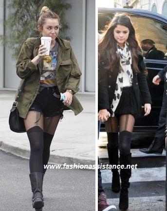 Miley Cyrus o Selena Gomez. ¿Quién lleva las medias liguero con más estilo?