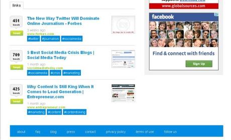 Descubre enlaces interesantes con hashonomy un marcador social a través de Twitter.