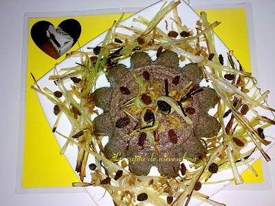 Flan de morcilla de puerro