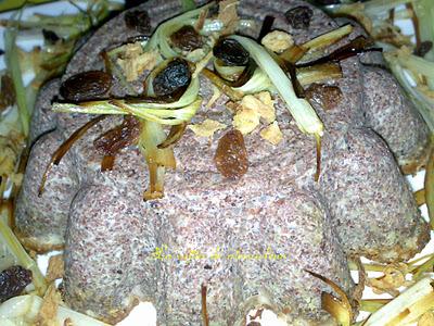 Flan de morcilla de puerro