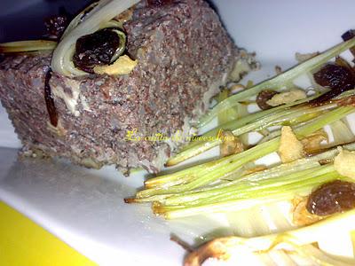 Flan de morcilla de puerro