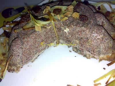 Flan de morcilla de puerro