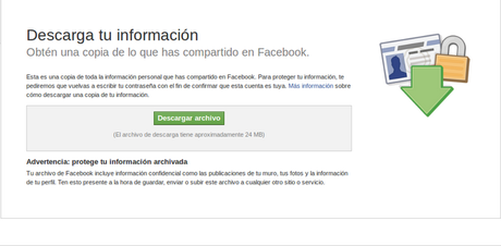 ¿Sabias que? puedes descargar tu información almacenada en facebook