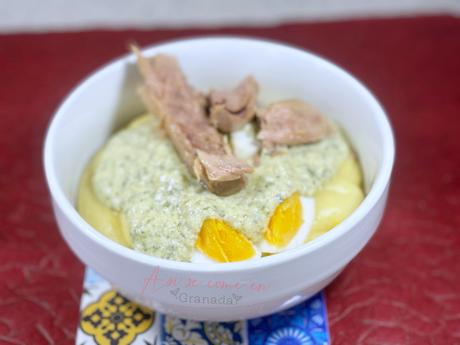 Emulsión de papas aliñadas con melva