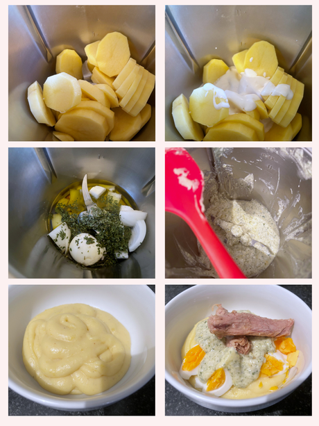 Emulsión de papas aliñadas con melva