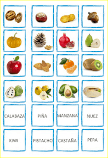 Juego frutos del otoño y bingo del otoño imprimible Juego frutos del otoño y bingo del otoño imprimible