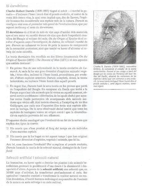 DESENVOLUPAMENT HISTÒRIC DE LA TEORIA DE L'EVOLUCIÓ