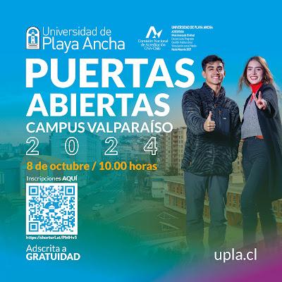 Invitación a participar de las Puertas Abiertas de la Universidad de Playa Ancha de Valparaíso.