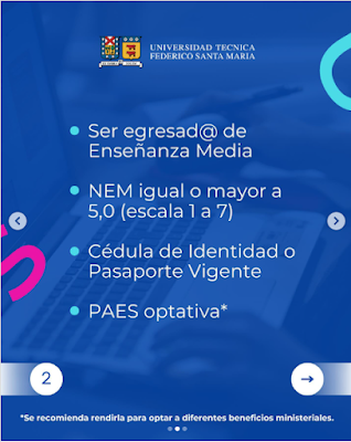 Universidad Técnica Federico Santa María abre postulaciones vía ingreso directo a carreras técnicas universitarias, admisión 2025.