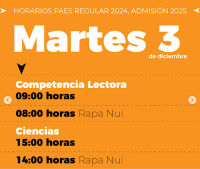 Se comparten días, horarios y pruebas a rendir en la PAES 2024. Se comparten días, horarios y pruebas a rendir en la PAES 2024.