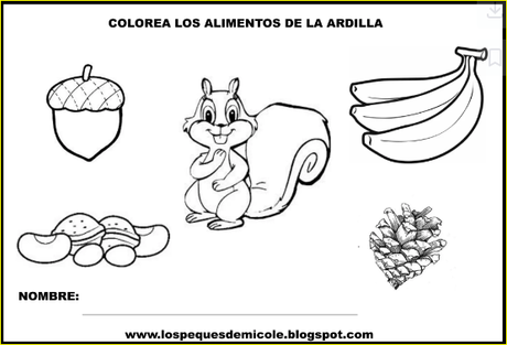 Unir puntos en otoño. Juego y fichas.