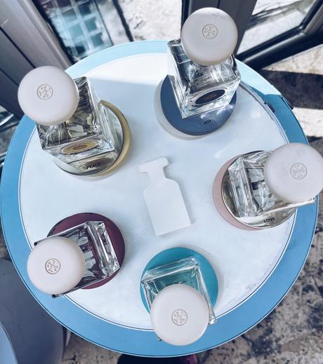 Perfumes Tory Burch Essence of Dreams electric Sky Cosmic blue sublime rose mystic geranium Divine Moon donde se venden