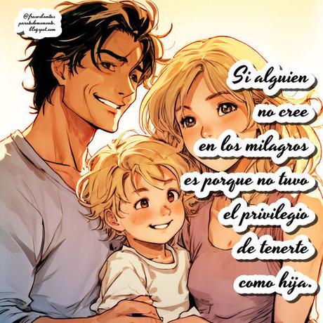 Si alguien no cree en los milagros es porque no tuvo el privilegio de tenerte como hija.