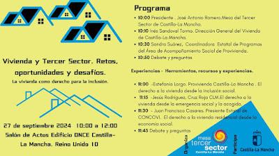 La Mesa del Tercer Sector de Castilla-La Mancha organiza la Jornada “Vivienda y Tercer Sector. Retos, oportunidades y desafíos”