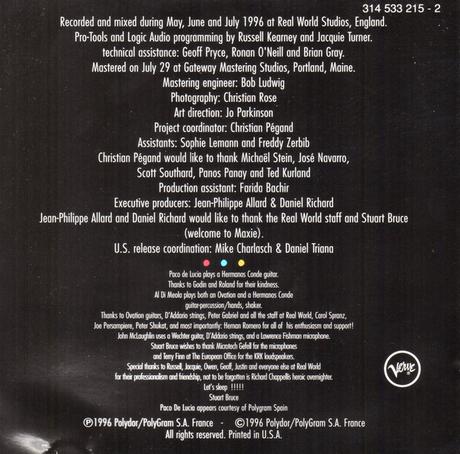 Paco De Lucía, Al Di Meola, John McLaughlin - The Guitar Trio (1996)