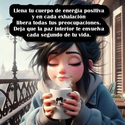 Llena tu cuerpo de energía positiva y en cada exhalación libera todas tus preocupaciones. Deja que la paz interior te envuelva cada segundo de tu vida.