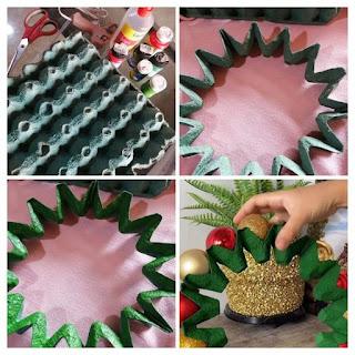 Cómo hacer hermosas coronas navideñas reciclando cartón de huevos Cómo hacer hermosas coronas navideñas reciclando cartón de huevos