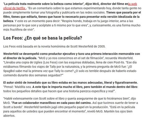 los Feos Netflix de que trata? Una película que salta del papel a pantalla