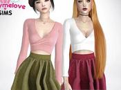 Sims Clothing: Autumn corduroy mini skirt outfit