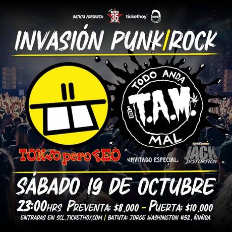 Tonto Pero Feo y T.A.M. se presentarán en La Batuta este 19 de octubre Tonto Pero Feo y T.A.M. se presentarán en La Batuta este 19 de octubre