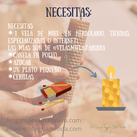 ☀️Ritual Abundancia Vela de Miel, Canela y Azúcar☀️