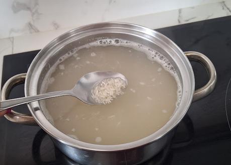 Apagallums rellenos de arroz con pollo y queso feta gratinados al horno (setas)