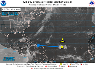 Mejor organizada una baja presión que apunta al Caribe.