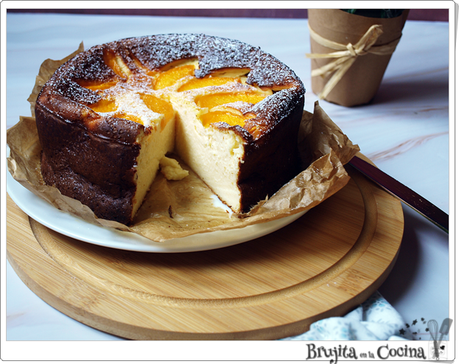 Tarta fácil de queso y melocoton