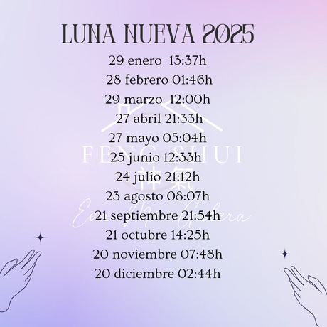 Fechas Luna Nueva 2025