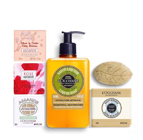 Cofre l'occitane jabones cuerpo.