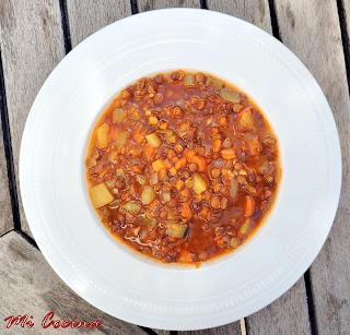 ESTOFADO O POTAJE DE LENTEJAS VIUDAS CON VERDURAS