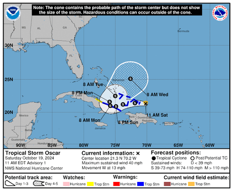 Se forma este sábado tormenta tropical Oscar