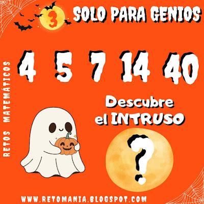 Desafíos matemáticos, Retos matemáticos, Retos mentales, Retos virales, Retos visuales, Problemas matemáticos, Problemas de Ingenio, Acertijos, Acertijos visuales, Descubre el número, Halloween, Retos Halloween, Solo para Genios, Retos Solo para Genios, Gimnasia Cerebral, Gimnasia matemática