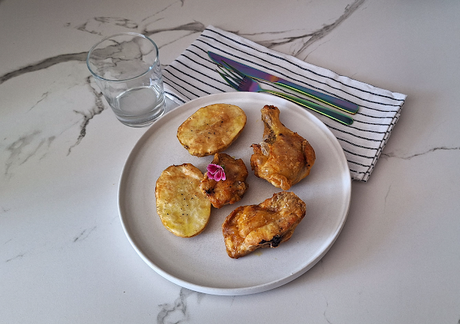 Pollo con patatas asadas en airfryer Pollo con patatas asadas en airfryer
