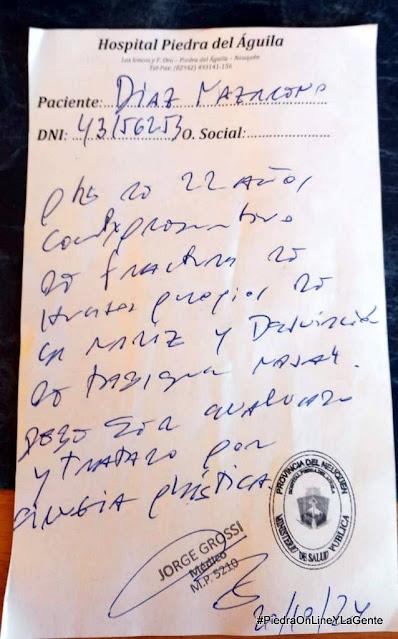 Se busca colaboración económica para Naza Díaz quien tuvo un accidente en la Liga FAC de Piedra del Águila