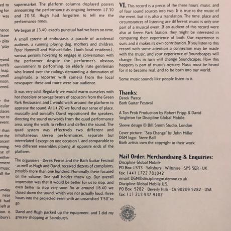 Robert Fripp - November Suite (Soundscapes - Live At Green Park Station 1996) (1997)