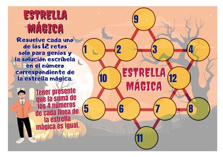 Desafíos matemáticos, Retos matemáticos, Retos mentales, Retos virales, Retos visuales, Problemas matemáticos, Problemas de Ingenio, Acertijos, Acertijos visuales, Descubre el número, Halloween, Retos Halloween, Solo para Genios, Retos Solo para Genios, Gimnasia Cerebral, Gimnasia matemática, Estrella mágica