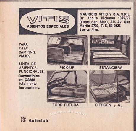 Los asientos camas de Mauricio Vitis y Cía. de 1968 Los asientos camas de Mauricio Vitis y Cía. de 1968