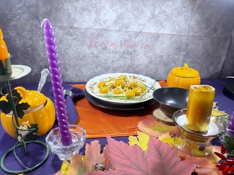 Ñoquis de boniato para halloween