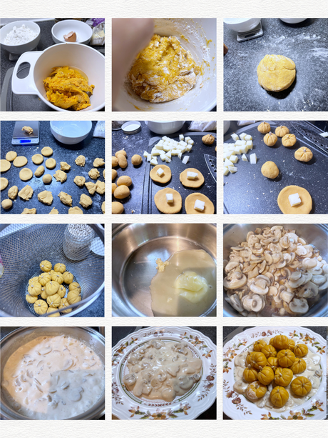 Ñoquis de boniato para halloween