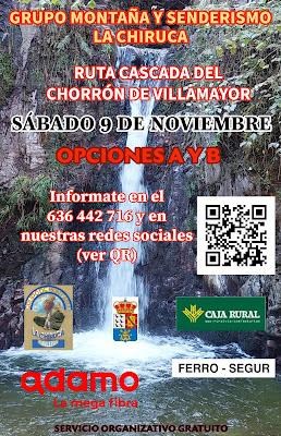 RUTA DEL CHORRÓN DE VILLAMAYOR - SÁBADO 9 DE NOVIEMBRE