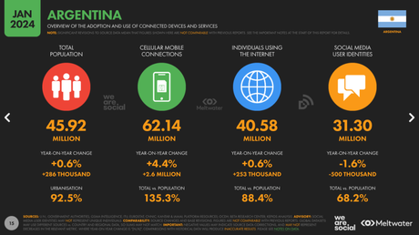 Estadísticas de Redes Sociales en Argentina 2024