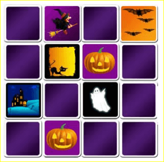 Juego de memoria de Halloween. Fichas imprimibles