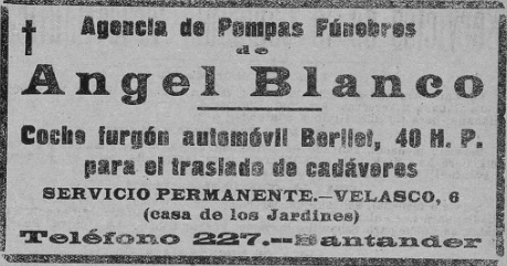 1918:Pompas fúnebres Ángel Blanco