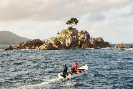 Barco en La Digue en Seychelles