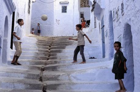 Escalera en Chefchaouen
