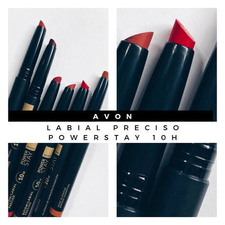 Labial preciso Avon powerstay 10H larga duración Argentina tonos colores swatches opinión duración precio donde se consigue Como quedan rojo oscuro vino nude rosa Borgoña claro