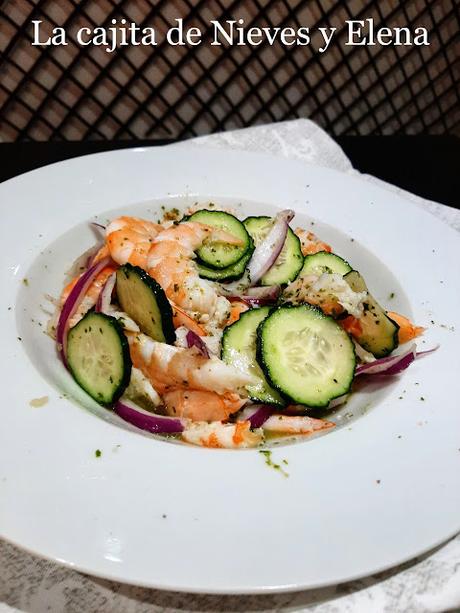 Aguachile de langostinos Aguachile de langostinos