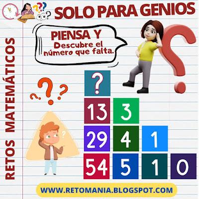 Acertijos, Acertijos matemáticos, Acertijos visuales, Acertijos mentales, Desafíos matemáticos, Retos matemáticos, Problemas matemáticos, Problemas de Ingenio, Problemas de lógica, Descubre el número, ¿Cuál es el número que falta?, El número Oculto